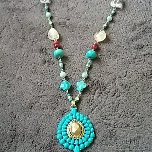 Turquoise and Stones Necklace - Picture 2 of 5